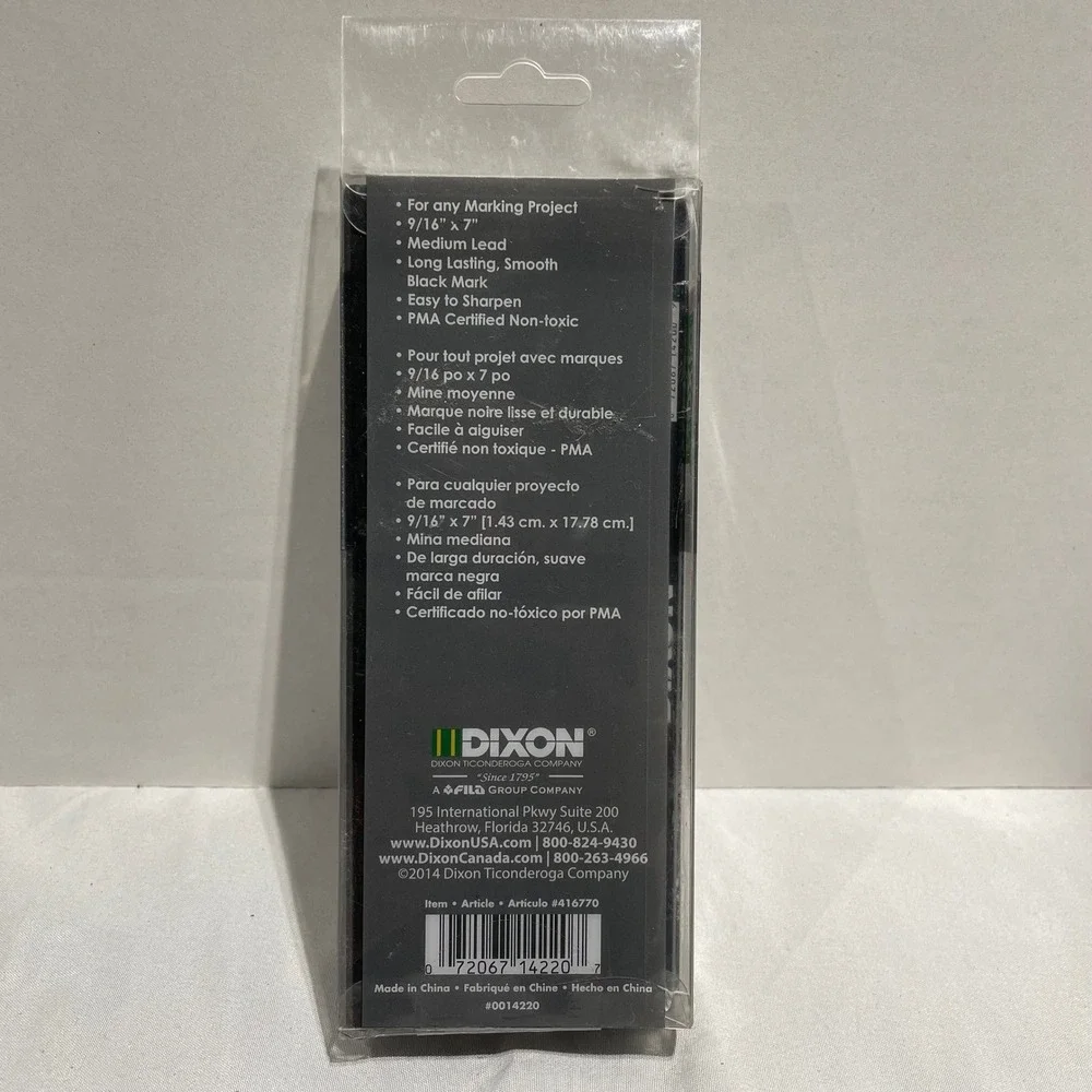 Dixon Carpenter Pencil 20 Count Medium Lead Black Mark 416770 9/16 x 7 Inch New